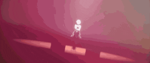 a silhouette of a person standing in a dark room with a red background