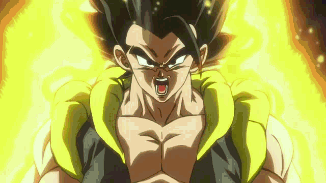 a close up of a cartoon character 's face with flames behind him