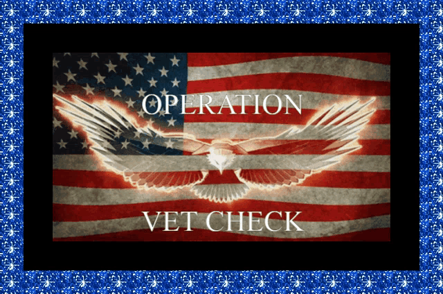a picture of an american flag with the words operation vet check