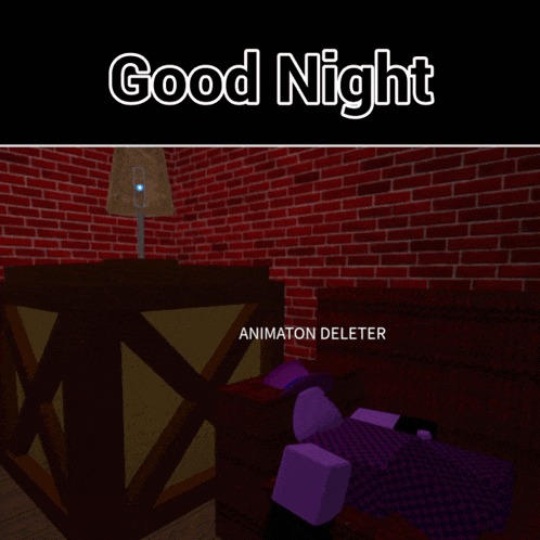 a poster that says good night with a brick wall