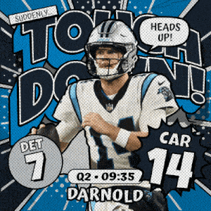 carolina panthers quarterback darnold is getting ready to throw a football