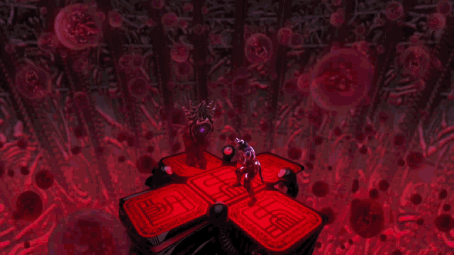 a purple light is coming out of a red box with chinese writing