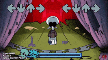 a video game with squidward on the stage and a score of 193550