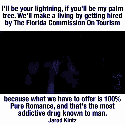 a picture of a palm tree with a quote by jarod kintz