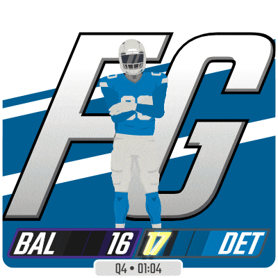 a football player is standing in front of a large f on a blue and white background