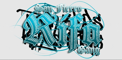 a blue and black logo that says san fierro