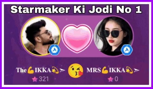 a man and a woman are on a purple background with the words starmaker ki jodi no 1 on top