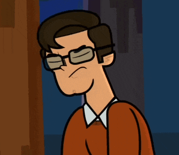 a cartoon of a man with glasses and a bug on his forehead