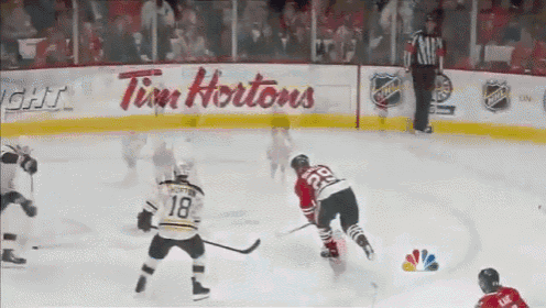 a hockey game is being played at tim hortons