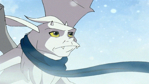 a cartoon of a gargoyle wearing a scarf