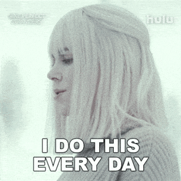 an advertisement for nine perfect strangers shows a woman with white hair