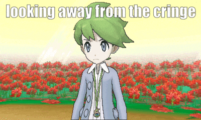 looking away from the cringe is written on the screen