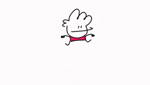 a drawing of a cartoon character with a red shirt on