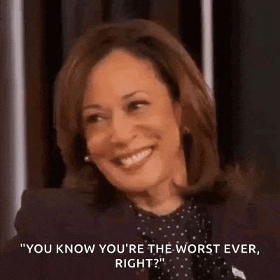 a woman is smiling and saying `` you know you 're the worst ever , right '' .