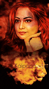 a painting of a woman with the name kalpona on the bottom