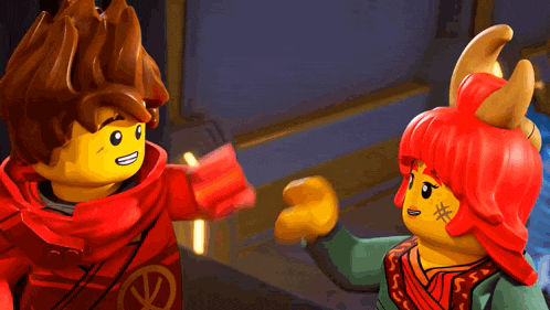 a boy and a girl are standing next to each other and the girl has horns on her head