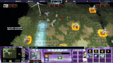 a screenshot of a video game with a purple banner that says angel beats