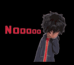 a cartoon character from big hero 6 is standing in front of a black background and smiling .
