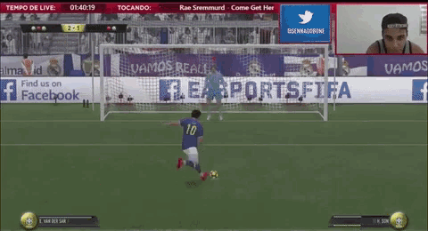 a soccer game is being played on a computer screen