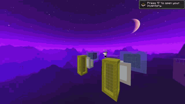 a screenshot of a video game that says press e to open your inventory on the bottom