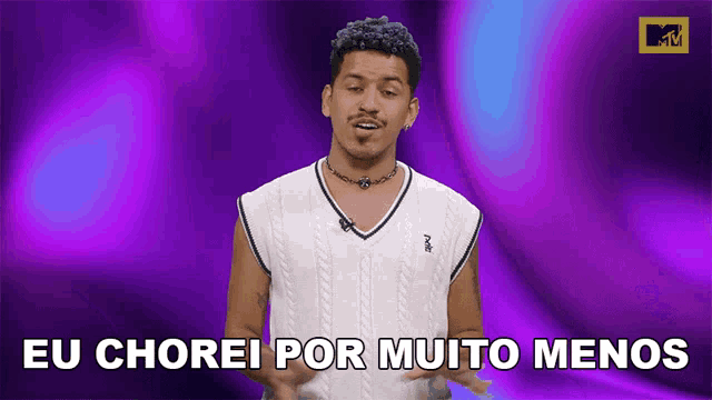 a man says eu chorei por muito menos