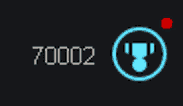 the number 70002 is on a black background with a blue circle