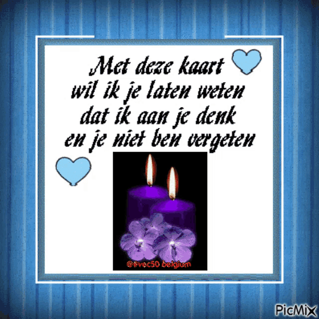 a picture of a purple candle with purple flowers on a blue background