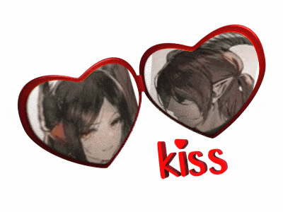 a pair of heart shaped sunglasses with a picture of a girl and the word kiss on the bottom