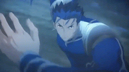 a close up of a person 's hand reaching out towards a person in a blue suit .