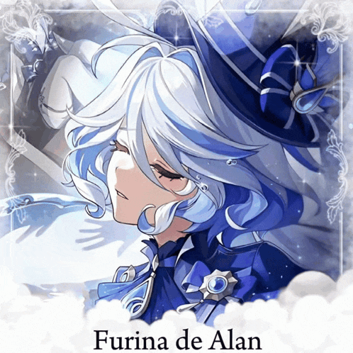 a picture of a girl with blue hair and the name furia de alan