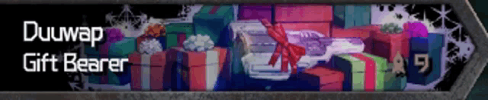 a sign that says ' duuwap gift bearer ' at the top of it