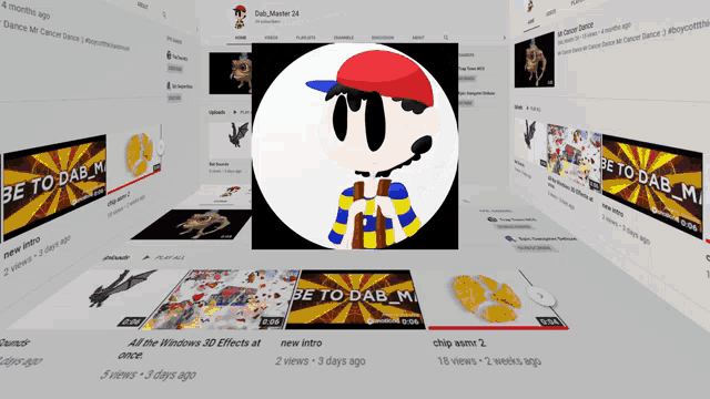 a cartoon character with the words be to dab m