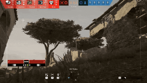 a screenshot of a video game with a tree in the foreground and a scoreboard that says exit ruta