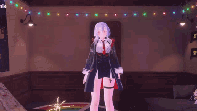 a girl in a video game with the number 20 on her jacket