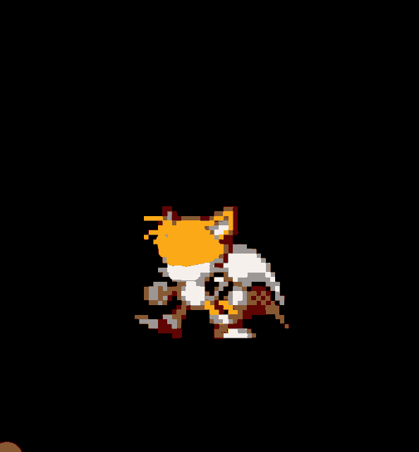 a pixel art of a cat with a sword
