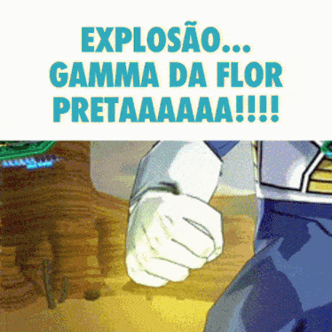 a cartoon character with the words explosão gamma da flor pretaaaa !!!
