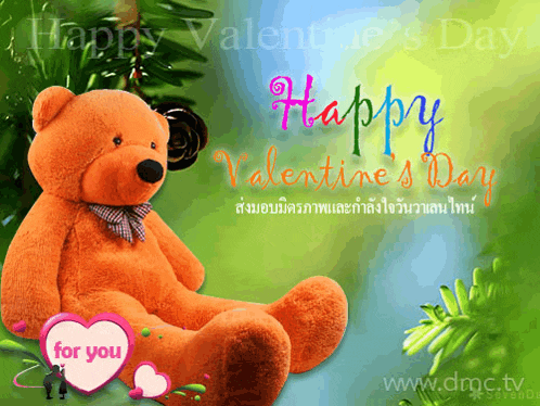 a teddy bear with a heart that says for you