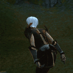 a video game character is jumping in the air with a sword