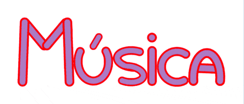 the word musica is written in red letters on a white background
