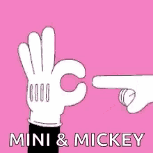 a cartoon of a hand pointing at another hand .