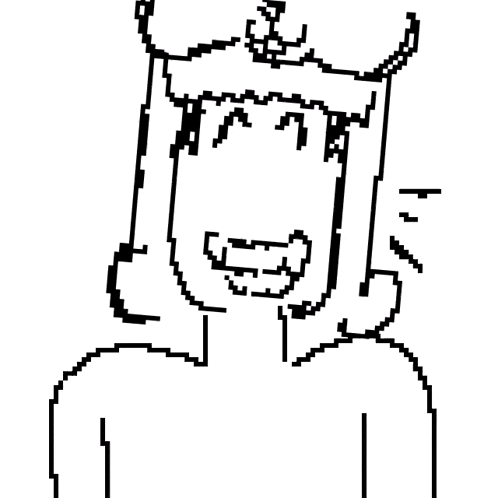 a pixel art drawing of a person wearing a crown and a beard .