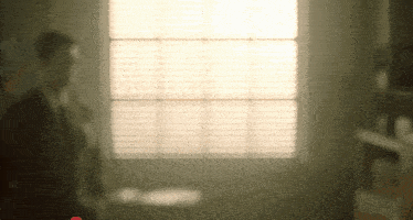 a man in a suit and tie stands in front of a window