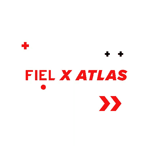 a white background with the words fiel x atlas written in red