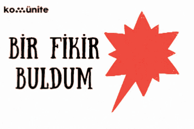 a red star with a light bulb inside of it and the words bir fikir buldum