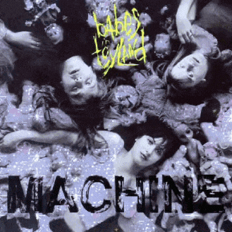 a group of women are laying on top of each other and the word machine is visible
