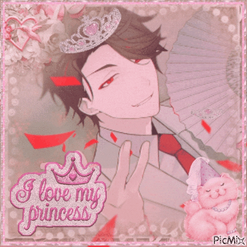 a picture of a man wearing a tiara that says i love my princess on it