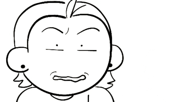 a cartoon character is holding a gun and making a funny face