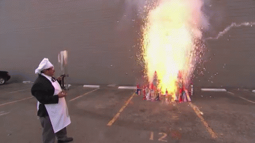Cooking With Fireworks GIF - Funny Fireworks Cooking GIFs