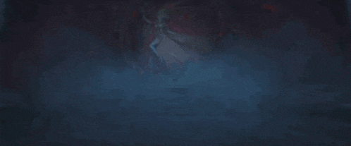 a cartoon character is standing in a dark room holding a torch