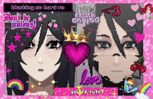 a picture of a girl with a crown on her head and the words " blushing so hard rn " on the top